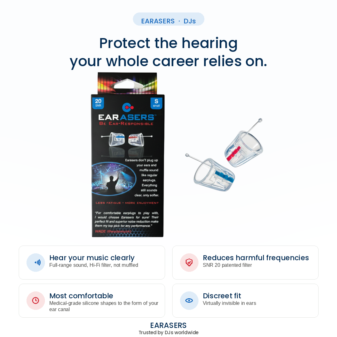 Earasers DJ earplugs
