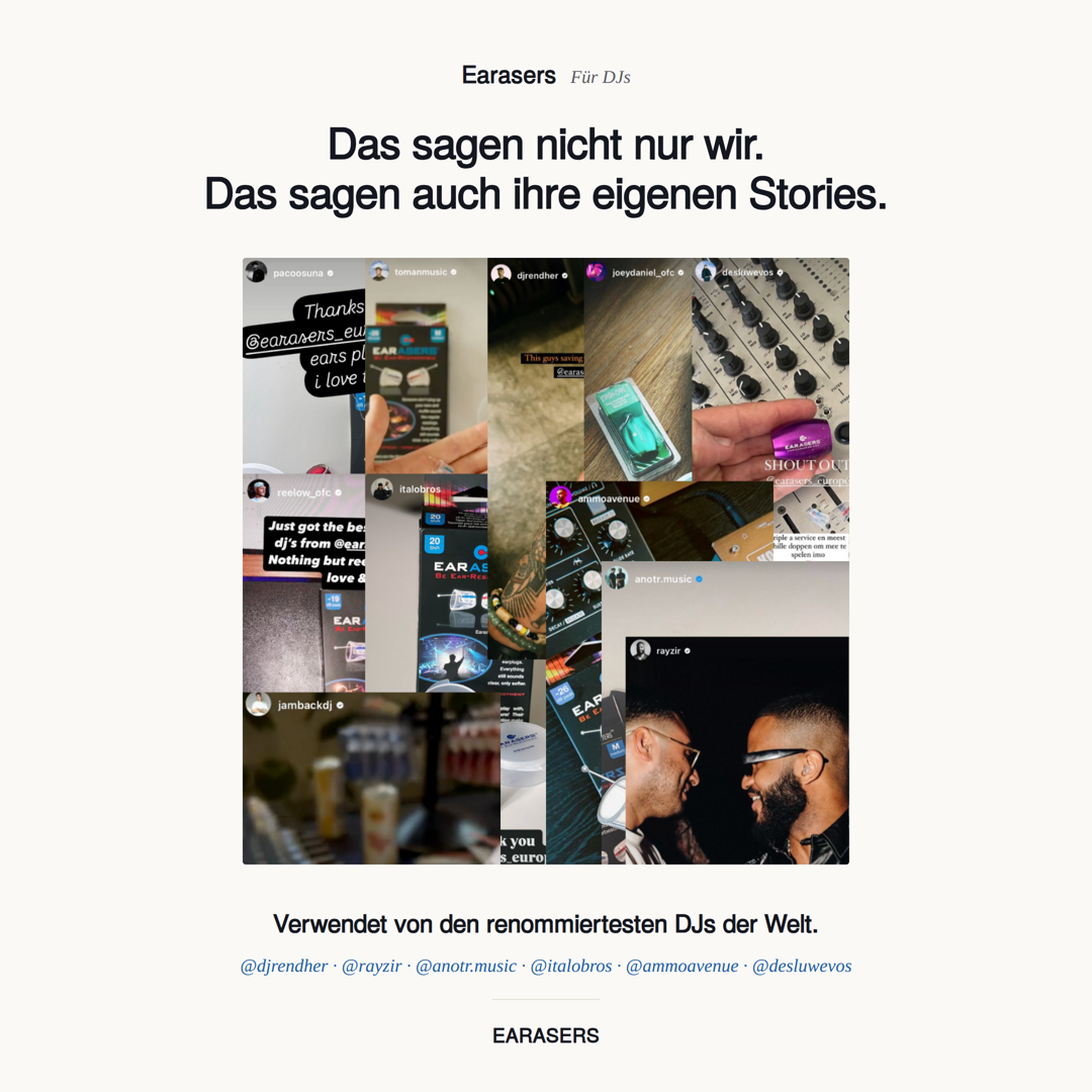 Earasers DJ Ohrstöpsel
