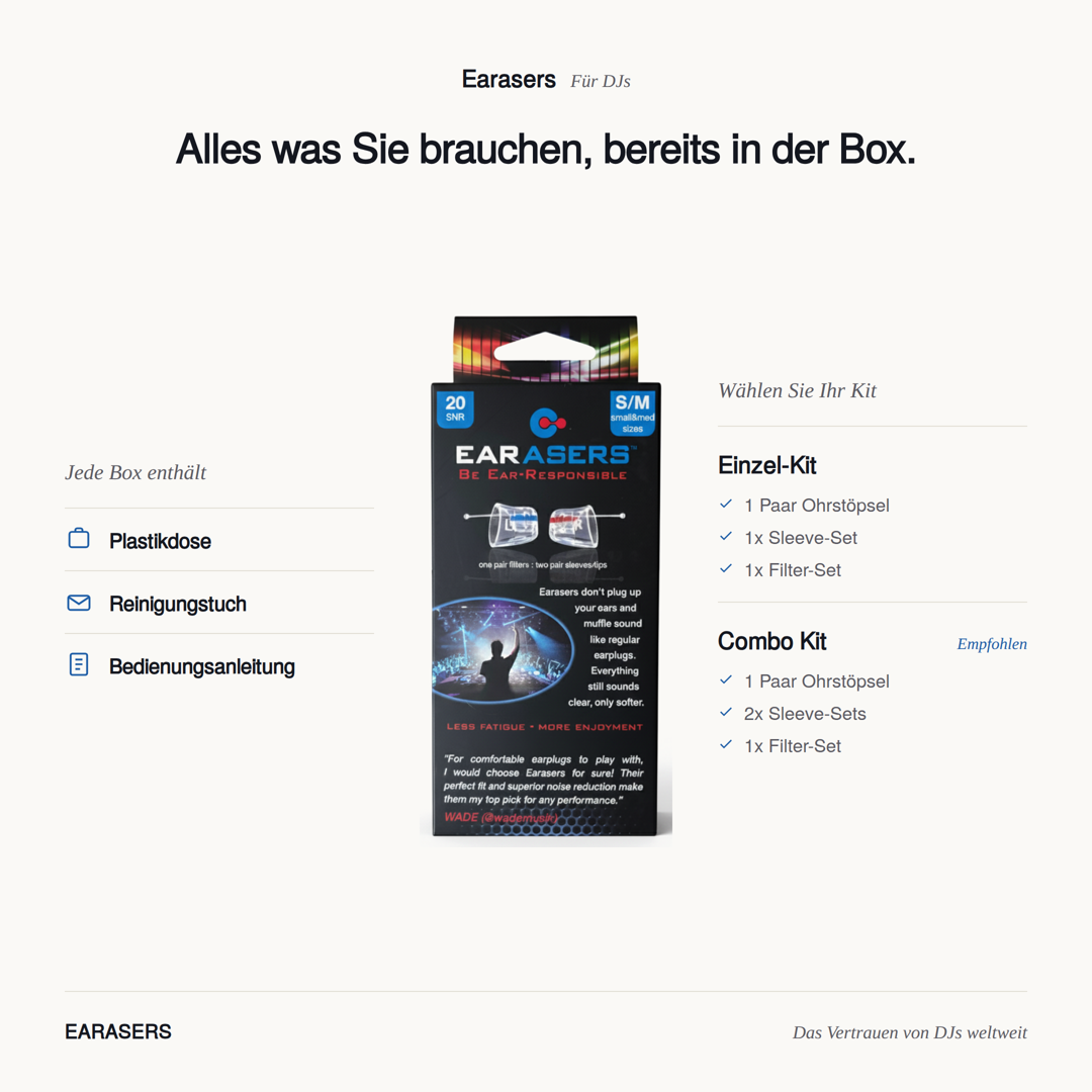 Earasers DJ Ohrstöpsel